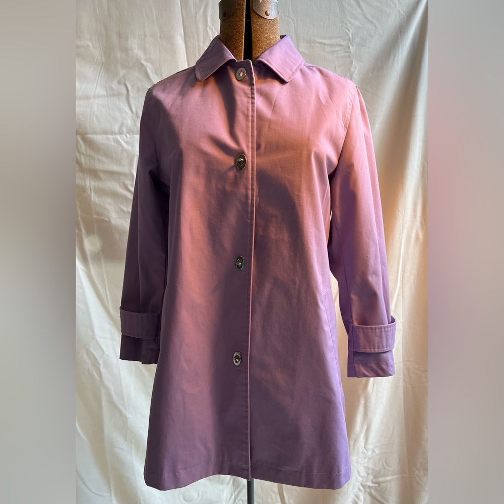 Dennis Basso water resistant lilac coat